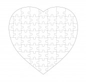Пазл-сердце 19x19 75 элем.
